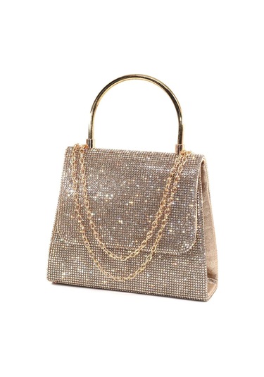 Gold Taşlı Abiye Çanta Altın Kadın Abiye Çanta Gold Abiye Çanta Davet Gece Clutch Çanta