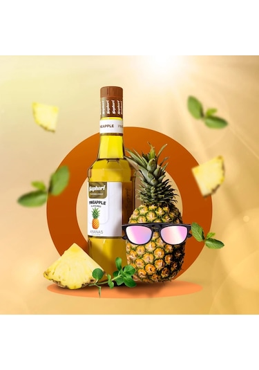 Saphori Ananas Aromalı Kokteyl Şurubu Ananas Şurubu 700 Ml