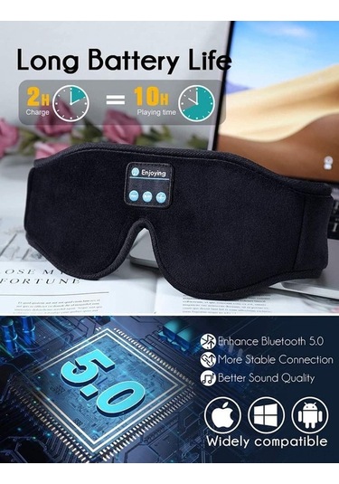 Novahub Bluetooth Uyku Maskesi Ve Kulaklık - Ergonomik Tasarım, İşığı Engelleyen, Hıfı Ses, Yüksek Pil Ömrü