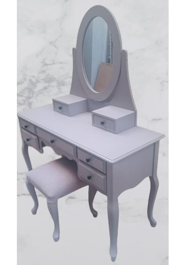 Dresuar Makyaj Masa 7 Çekmece Kayın Aslan Ayak Parlak Lake Gri Hareketli Ayna Kutu Sevk El Yapım Gri Dresuar Makyaj Masa 7 Çekmece Kayın Aslan Ayak Parlak Lake Gri Hareketli Ayna Kutu Sevk El Yapım Gri