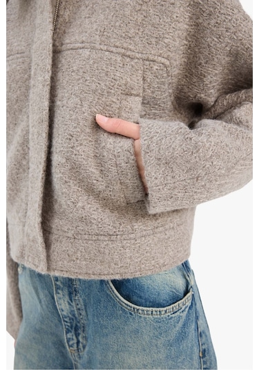 Defacto Regular Fit Polo Yaka Kaşe Mont E8630ax25augr476 Gri