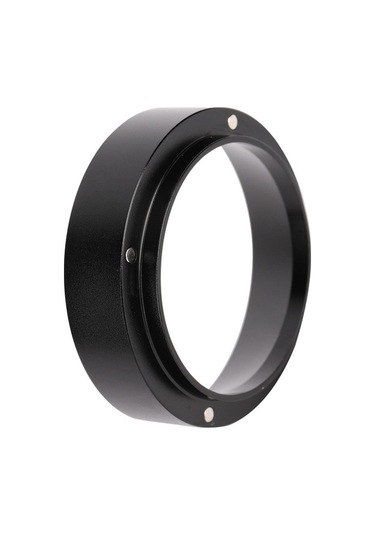Fortunelane Alüminyum Kahve Tozu Dozaj Halka, Magnetik Kapaklı, Toz Kaybını Önler, 53mm Siyah, Kahve Makinesi Aksesuarı Siyah