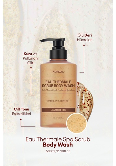 Kundal Eau Thermale Scrub Body Wash Leather Iris Menekşe 500 ML