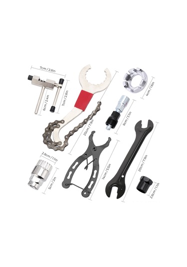 Monyee 9 Parça Çelik Bisiklet Tamir Aleti Seti: Orta Eksen, Volan, Zincir Ve Krank Çıkarıcı, Tekerlek Aracı Çok Renkli