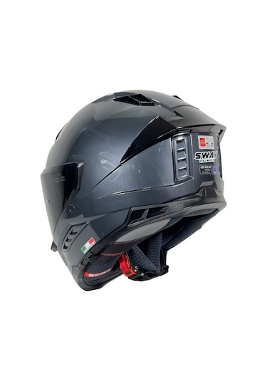 Sway 868 Full Face Motosiklet Kaskı Gri Siyah