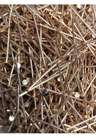 Nikel Kaplama Düz Takı Çivisi Sarı 1kg 26mm