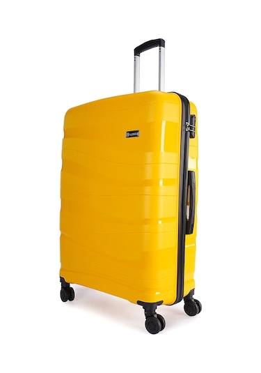 Wexta Wx-pp10 Dalgalı Sarı Kabin Boy Polipropılen Valiz Sari