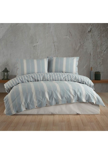 Clasy Butik Native Serisi Çift Kişilik Nevresim Takımı Kasara V1 Mavi 8681727254154