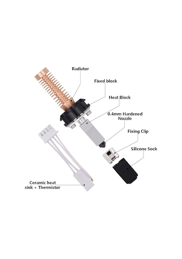 Sointeresting Flashforge Adventurer 5m/5m Pro İçin Hotend Kiti, Hızlı Değiştirilebilir Sıcak Uç Tertibatı 0.2/0.4/0.6mm Sertleştirilmiş Çelik Nozul Sointeresting Flashforge Adventurer 5m/5m Pro İçin Hotend Kiti, Hızlı Değiştirilebilir Sıcak Uç Tertibatı 0.2/0.4/0.6mm Sertleştirilmiş Çelik Nozul