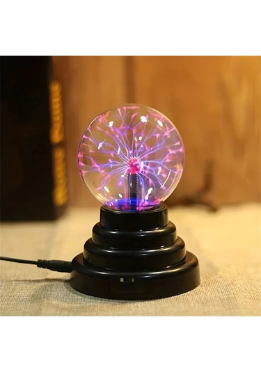 Honeybeeshop Usb Gece Lambası Sihirli Elektrostatik İyon Topu Işık Yıldırım Bilim Ve Teknoloji Hediye Eğitim Festival Noel 16renk Şarj Edilebilir