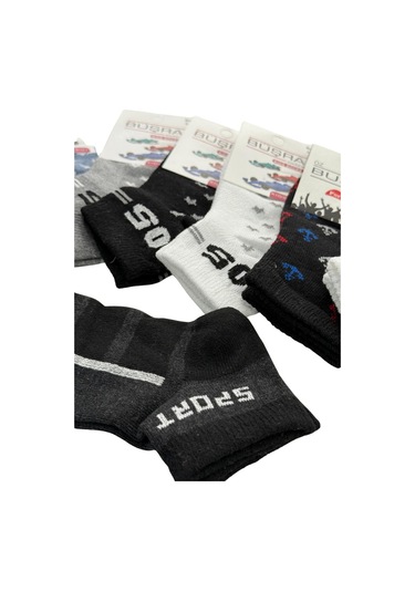 8'li Çocuk Patik Okul Çorabı Mix Desen Çok Renkli