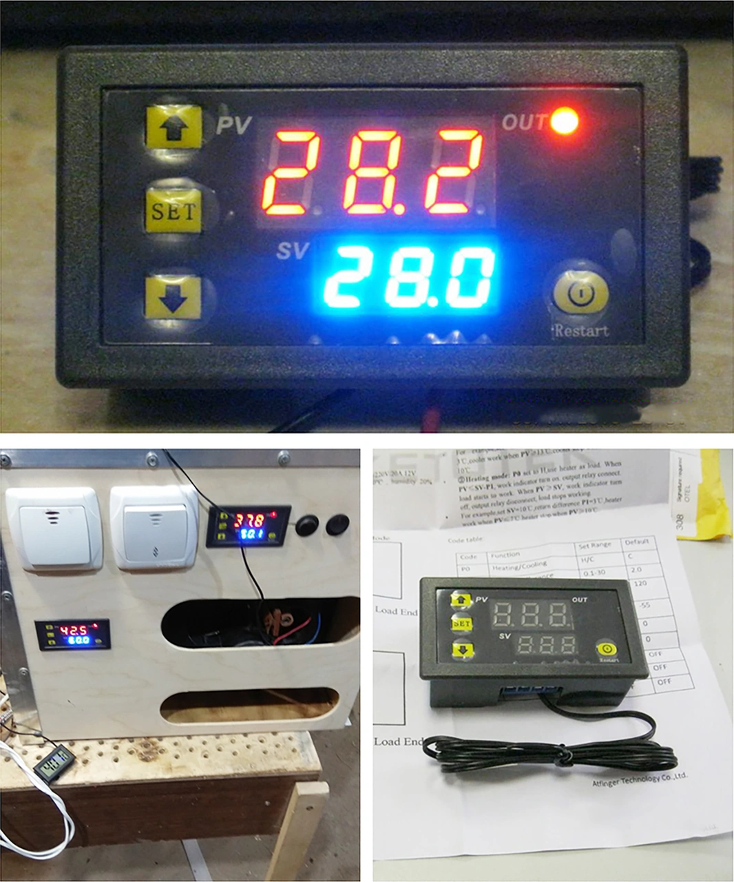 Skycity W3230 Mikro Isı Kontrol Paneli -55 C/+120 C Aralığında, Sayısal Göstergeli, 0.1 C Hassasiyetli, 110-220vac, Röle Çıkışı