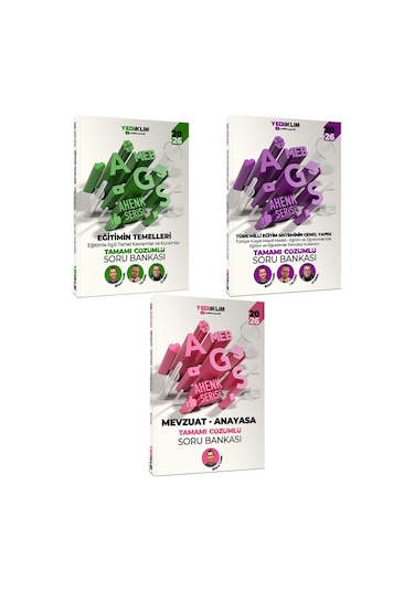 Yediiklim 2026 Meb Ags Ahenk Serisi Eğitimin Temelleri-eğitim Sisteminin Genel Yapısı-mevzuat Anayasa Tamamı Çözümlü Soru Bankası Seti 3 Kitap