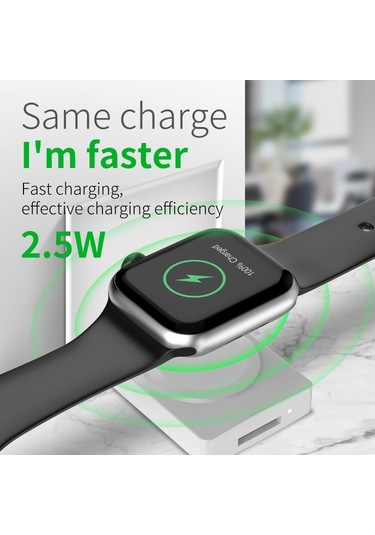 iOs Watch Uyumlu Serisi İçin S02 Usb Magnicy iOs Watch Uyumlu Kart Okuyucu İşlevi İle Kablosuz Şarj Cihazı Siyah