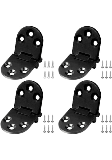 Homyl 4 Adet Paslanmaz Metal Mobilya Menteşeleri 180 Siyah