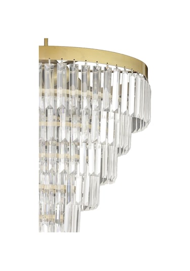 Linsa 55 Cm'lik Kristal Cam Taşlı Lüks Avize - Eskitme Renk Eskitme