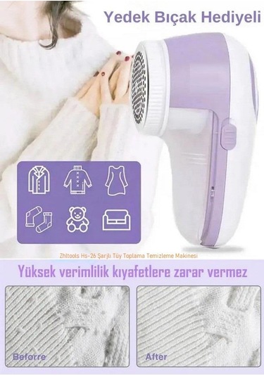 Zhltools Hs-26 Şarjlı Tüy Toplama Temizleme Makinesi Beyaz