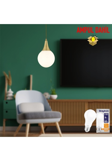 Damla Tekli Eskitme -Led Ampul  Dahil Modern Koridor Mutfak Salon Sarkıt Avize