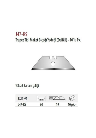 Ceta Form Baklava Tipi Delikli Maket Bıçağı Yedeği 10 lu paket