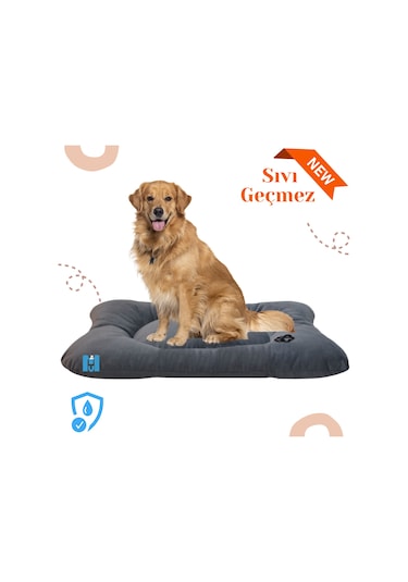 Mavi Vitrin Sıvı Geçirmez Silinebilir Soft İç Dış Mekan Büyük Irk Köpek Yatağı 100 x 65 CM