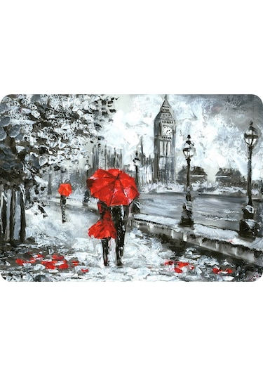 Dekoratif Baskılı Keçe Amerikan Servisi, Supla 2'Li Servis Takım  -343 Çok Renkli