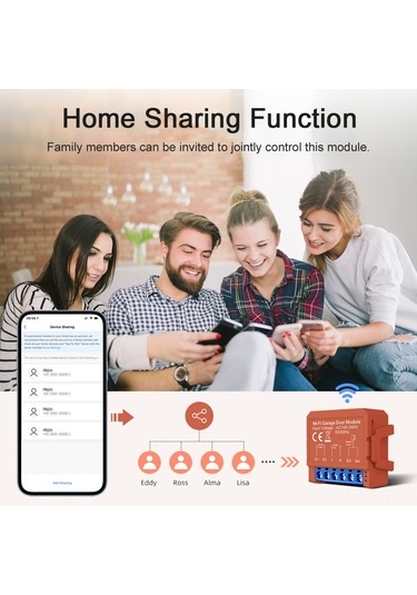 Springsun Tuya Wifi Akıllı Garaj Kapısı Zamanlayıcı Modülü - Otomatik Açma/kapama Kontrol Cihazı Ac100-240v Kırmızı