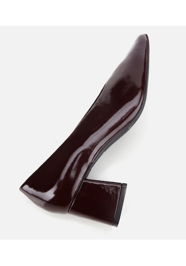 Hotiç Kadın Rugan Deri Bordo Yumuşak Dokulu Kalın Topuklu Ayakkabı 01ayh315500a780 Bordo