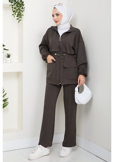 Kapak Cepli Oysho İkili Takım 1652 - Haki Haki