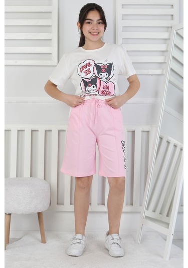 Love Is Kız Çocuk Üst Süprem Alt 2 İp Şort Takım Pembe