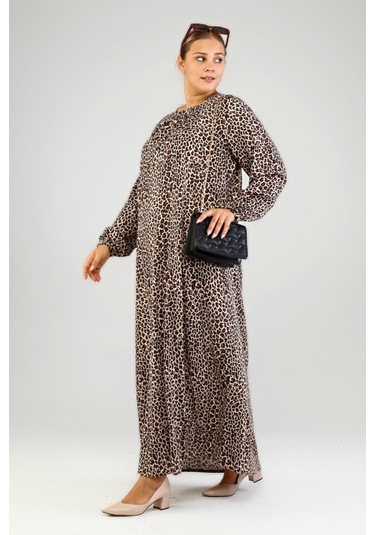 Kadin Buyuk Beden Viskon Tesettür Elbise 001