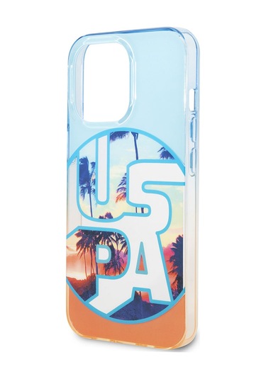Apple Uyumlu iPhone 14 Pro Max Case U.s. Polo Assn. Color Leaf Printed Design Cover Turuncu