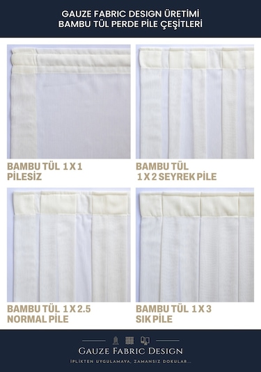 Gauze Fabric Design Bambu İpeksi Dokulu Tül Perde Normal Pile 1 X 2.5 Ekru