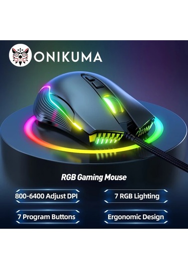 Besthome1 Onıkuma Cw905 Pembe Usb Optik Oyun Mouse Mekanik Oyuncu Bilgisayar Laptop İçin Besthome1