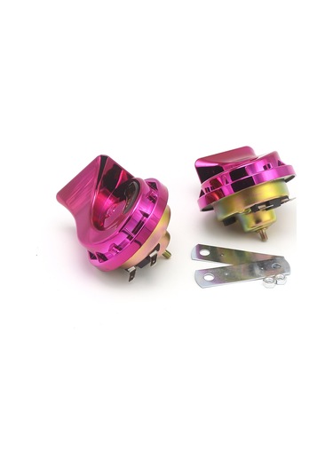 Leezsing As008p 12v Çift Tonlu Salyangoz Korna, Araç Ve Motosikletler İçin Kolay Montaj, 2'li Paket Pembe