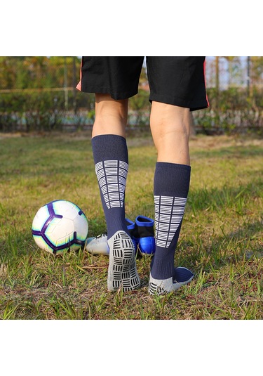 Folinda Uzun Bilek Futbol Çorabı - Nem Emici, Nemin Suyu Tutan, Kaymaz Altı - Lacivert M 35-39 Mavi