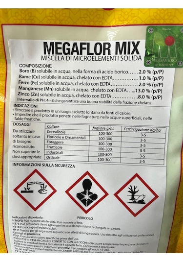 Mugavero Megaflor Mix Combi 1kg Bor, Bakır, Demir, Mangan, Çinko