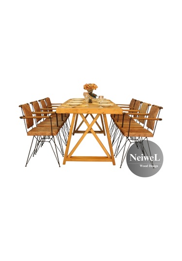 Neiwel Kues Doğal Mutfak Ve Ahşap Yemek Masası-100-180 Açık Ceviz