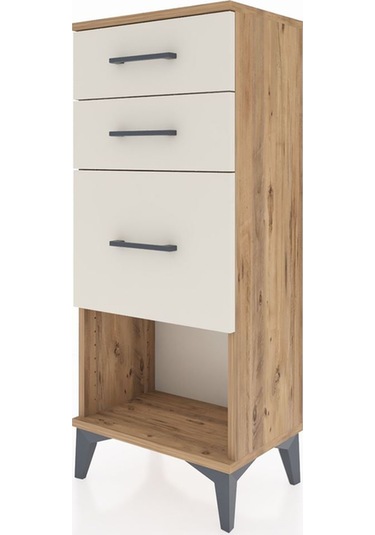 Arges Komodin 3 Çekmeceli 44x30x106 Çam-aytaşı Çam
