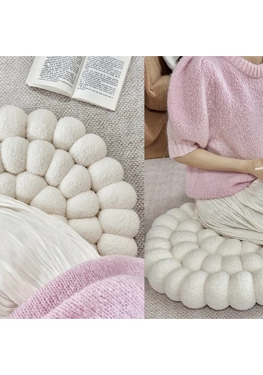 Elmpaly Bej Renginde 5 Renk Seçenekli Yıkanabilir Karahindiba Dekoratif Yastık Bej