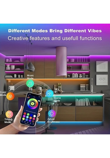 Uzaktan Kumanda Rgb5050 Müzik Sync Esnek 5 V Lamba 44key -15m