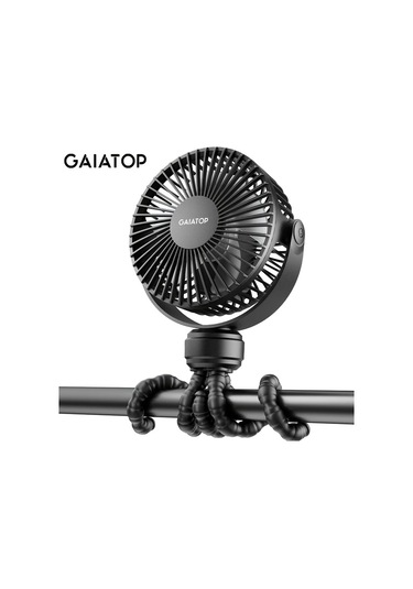 Boatshop1 Gaiatop Mini Taşınabilir Şarj Edilebilir Ahtapot Fan Siyah 3 Ayarlı 360 Dönebilir El Tipi