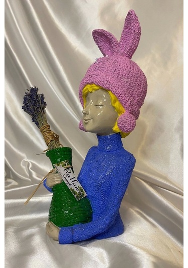 Poli Çiçek Tutatn Kadın Biblo El İşi Hand Made