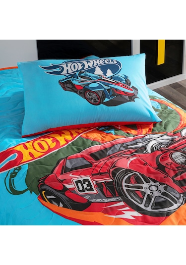 Lisanslı Hot Wheels Tek Kişilik Yatak Örtüsü Seti 000000001000046650