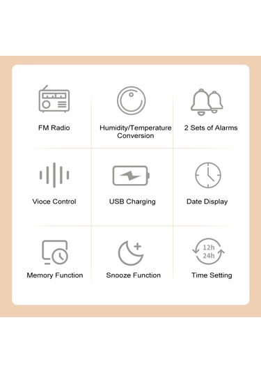 Büyük Led Ekranlı Dijital Çalar Saat 0-100% Dimmer Beyaz