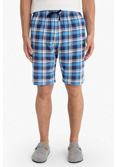 Defacto Regular Fit Kareli Cepli Şort Pijama Altı E7190ax25hsnv42 Lacivert