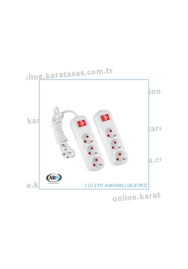 3'LÜ (ÜÇLÜ) 2 MT Anahtarlı Grup Priz