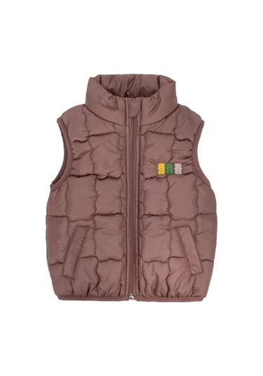 Kız Çocuk Rahat Kalıp Kapitone Dolgulu Şişme Yelek - Moka Kahverengi Moka