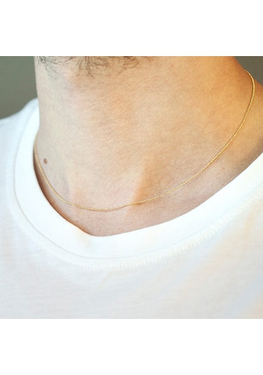 14 Ayar Altın 45 Cm Erkek Zincir Kolye N11.341