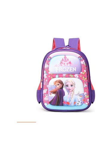 Goldenqian Sevimli Karikatür Büyük Kapasiteli Aşınmaya Dayanıklı Okul Çantası 4ccdız Açık Mor