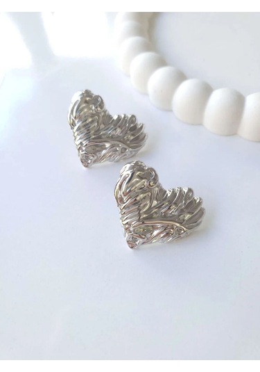Çelik Silver Fashion Kalp Kadın Küpe Sevgililer Günü Hediyesi